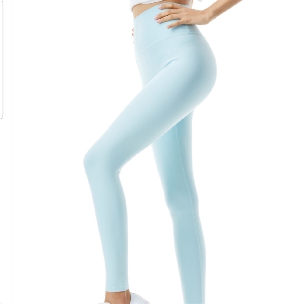NWT Alice + Olivia Aaron high waisted leggings powder blue size XS